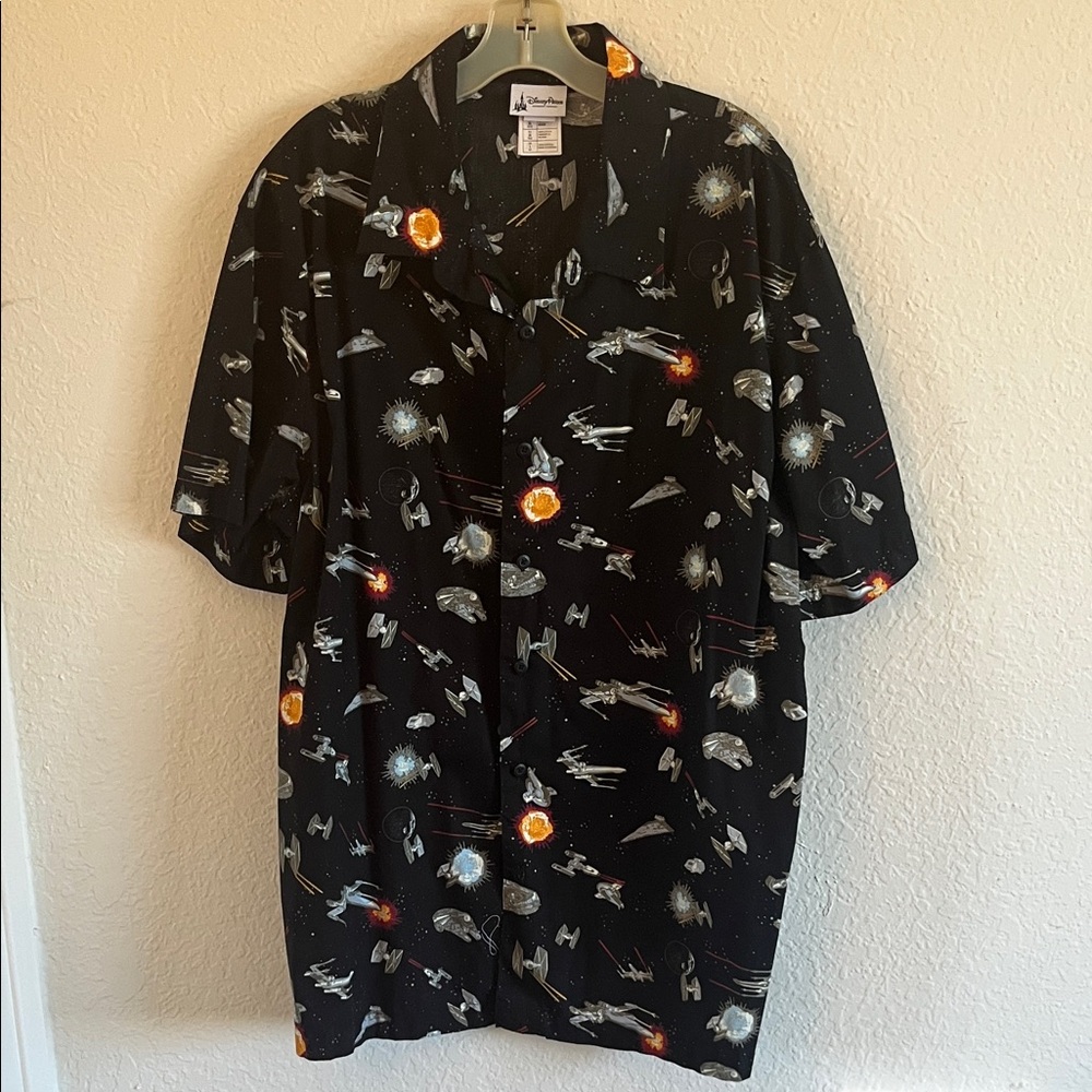 Disney Black Star Wars Spaceship Shirt NWOT